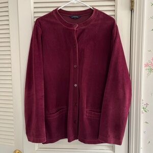 Lands' End Burgundy Cotton-Blend Corduroy Chore Jacket